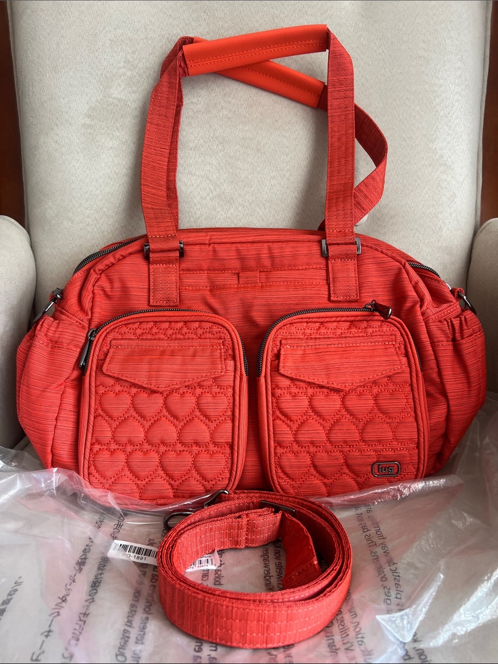 NWOT Lug Jumper 2 Carry-All Tote in Brushed Papaya